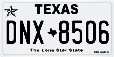 TX license plate DNX8506