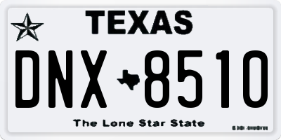 TX license plate DNX8510
