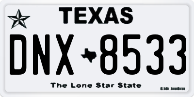 TX license plate DNX8533