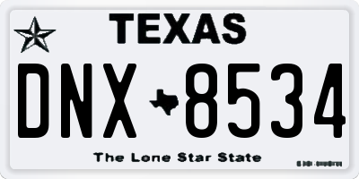 TX license plate DNX8534
