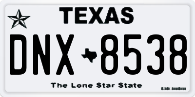 TX license plate DNX8538