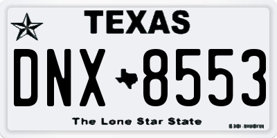 TX license plate DNX8553