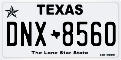 TX license plate DNX8560
