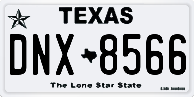 TX license plate DNX8566