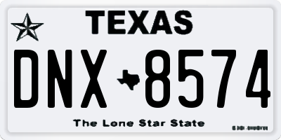TX license plate DNX8574