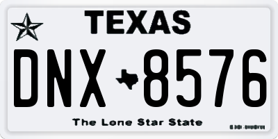 TX license plate DNX8576