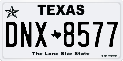 TX license plate DNX8577