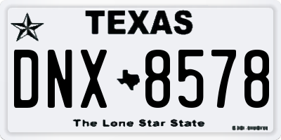 TX license plate DNX8578