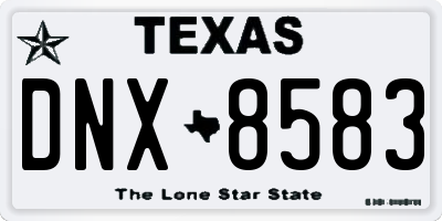 TX license plate DNX8583