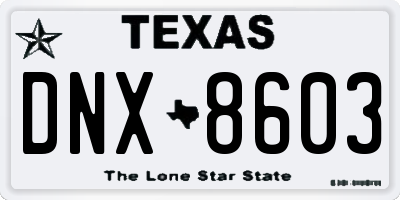 TX license plate DNX8603