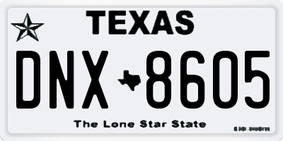 TX license plate DNX8605