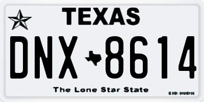 TX license plate DNX8614