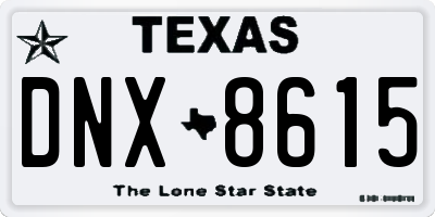 TX license plate DNX8615