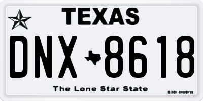 TX license plate DNX8618