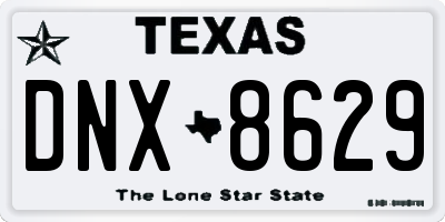 TX license plate DNX8629