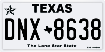 TX license plate DNX8638