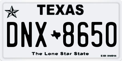 TX license plate DNX8650