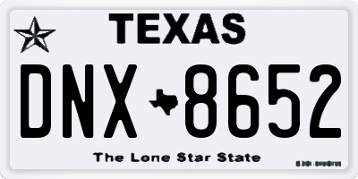 TX license plate DNX8652