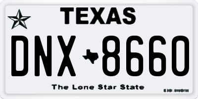 TX license plate DNX8660