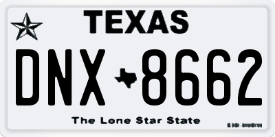 TX license plate DNX8662