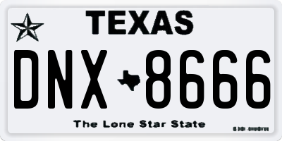 TX license plate DNX8666