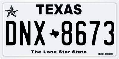 TX license plate DNX8673