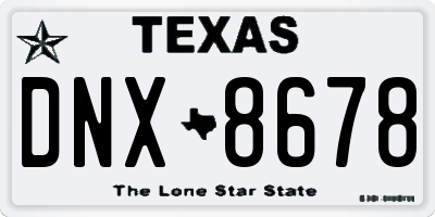 TX license plate DNX8678