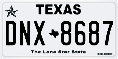 TX license plate DNX8687