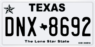 TX license plate DNX8692