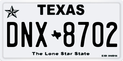 TX license plate DNX8702