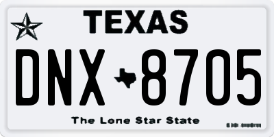 TX license plate DNX8705