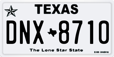 TX license plate DNX8710