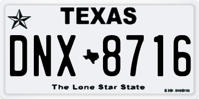 TX license plate DNX8716