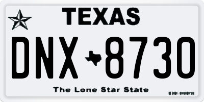 TX license plate DNX8730