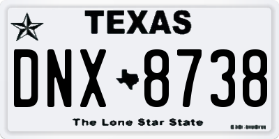 TX license plate DNX8738
