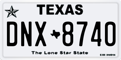 TX license plate DNX8740