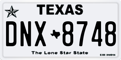 TX license plate DNX8748