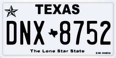 TX license plate DNX8752