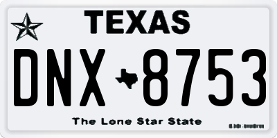 TX license plate DNX8753