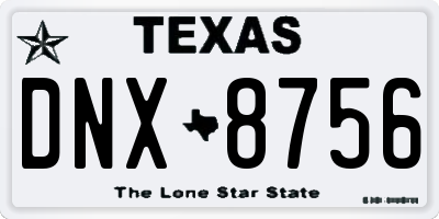 TX license plate DNX8756