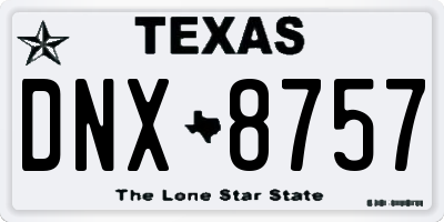 TX license plate DNX8757