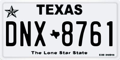 TX license plate DNX8761
