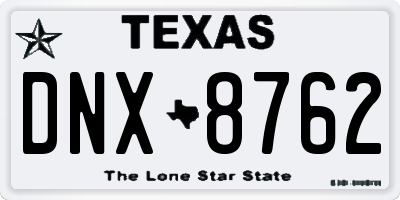 TX license plate DNX8762