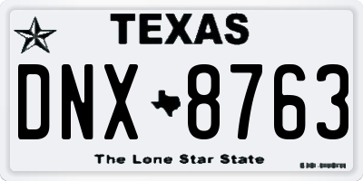 TX license plate DNX8763