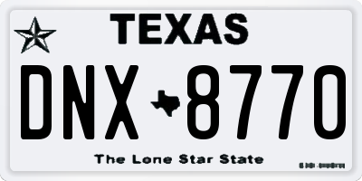 TX license plate DNX8770