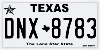 TX license plate DNX8783