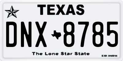 TX license plate DNX8785