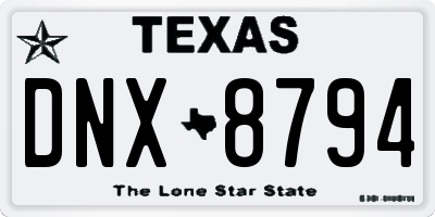 TX license plate DNX8794