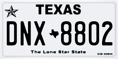 TX license plate DNX8802