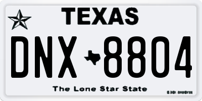 TX license plate DNX8804